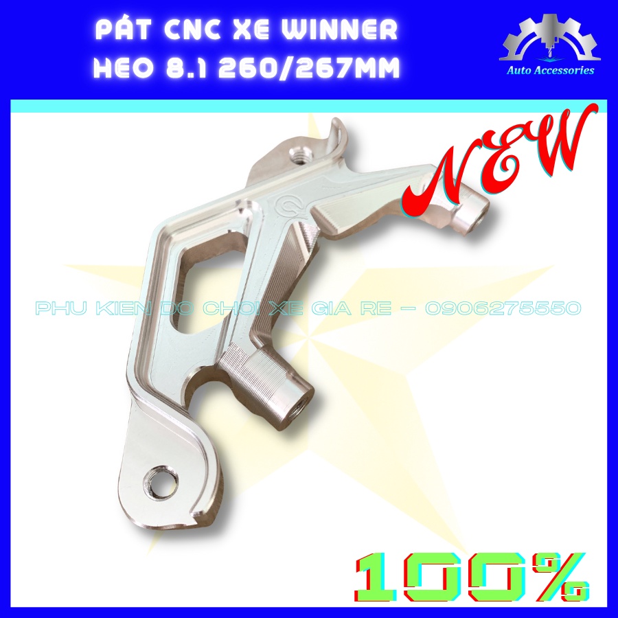 PÁT CNC - Pát Trước WINNER gắn Heo Dầu 8.1 Racing 4piston đối xứng đi đĩa size 260mm 267mm - CNC sắc xảo tỷ mỉ
