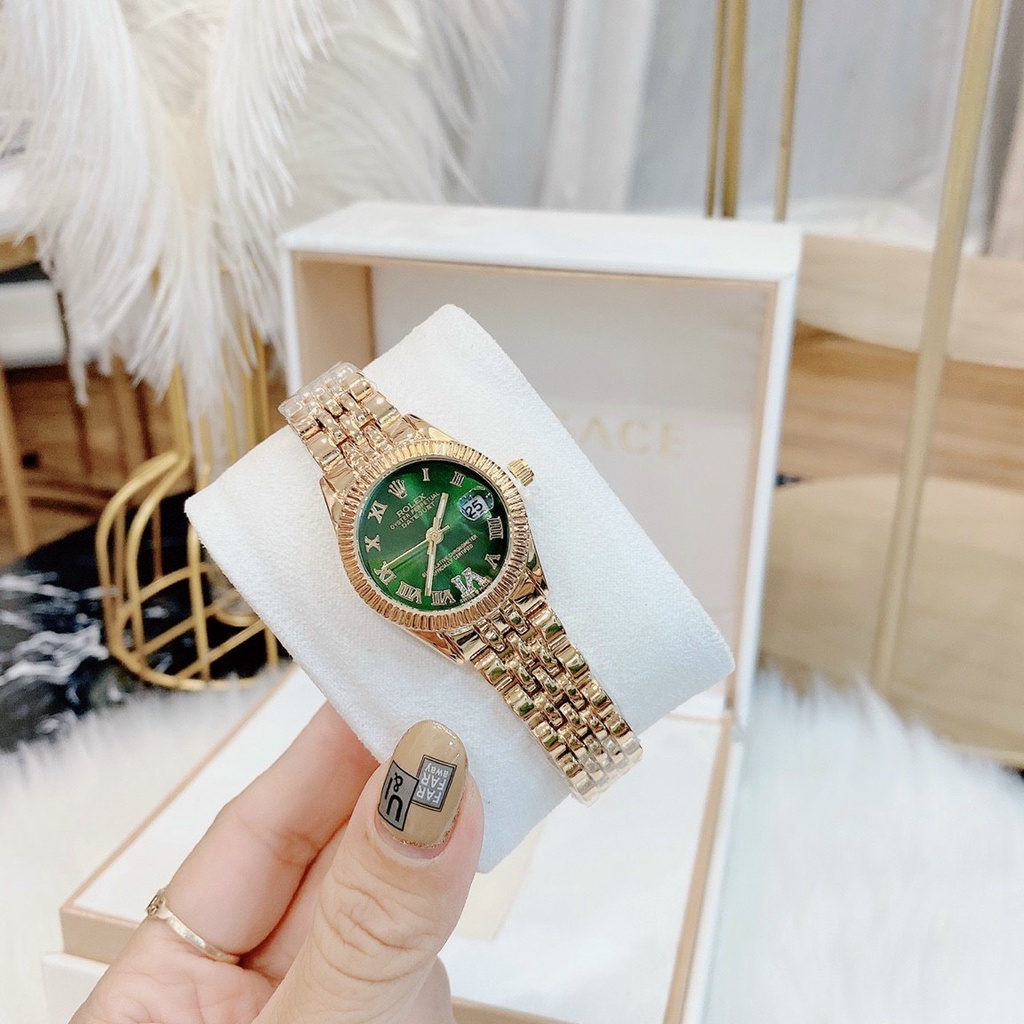 Đồng hồ nữ Rolex, dây thép không girm hàng full box, thẻ bảo hành 12 tháng - Dongho.rolex