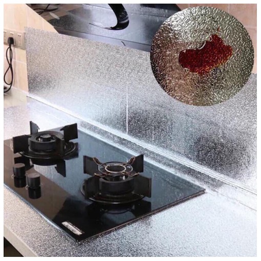 Cuộn 3m decal dán bếp tráng nhôm cách nhiệt khổ 0.6m dán 1.8 mét vuông keo sẵn LOẠI DÀY