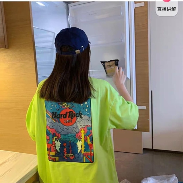 Clip-ảnh thật áo phông xanh lá hard rock (SỈ 29K)tay lỡ form rộng freesize | BigBuy360 - bigbuy360.vn