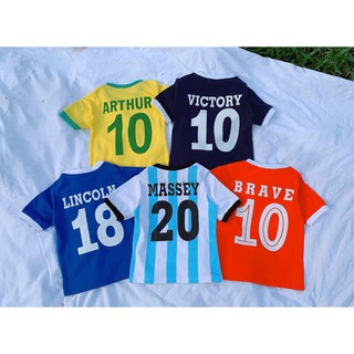 Áo bóng đá chất liệu cotton 100% mềm mát cho bé.
