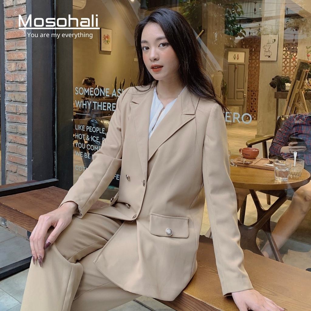 Set vest nữ,áo vest nữ Hera phong cách cơ bản trẻ trung năng động thiết kế MOSOHALI (áo vest + quần âu)