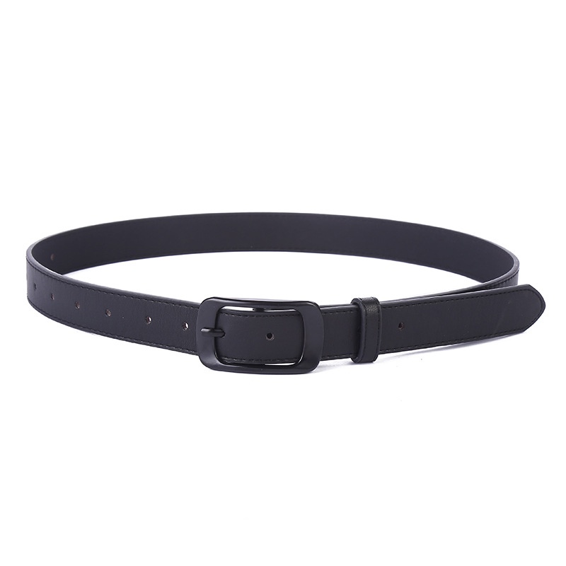 Thắt Lưng Vuông Unisex mặt đen đơn giản 2.8cm  TL124 - Thắt Lưng Giá Tốt