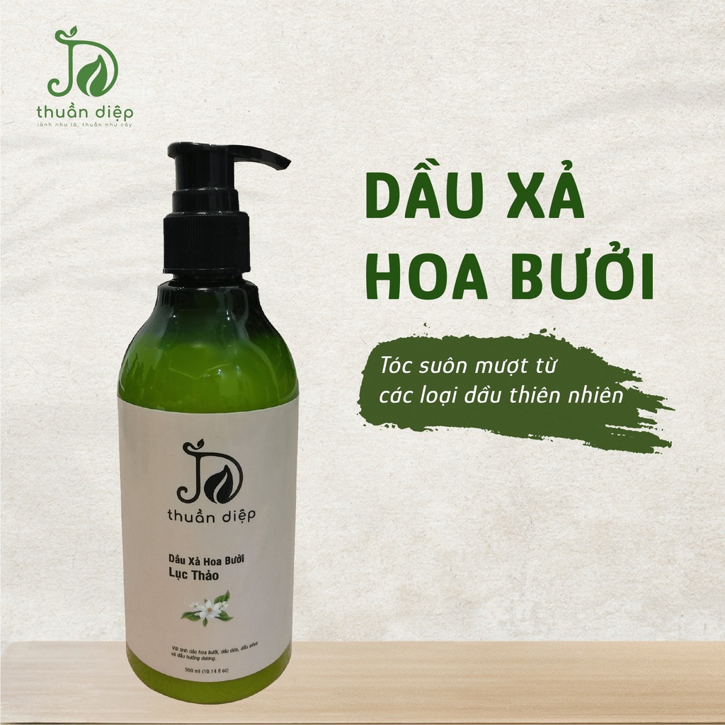 Dầu xả Hoa Bưởi Lục Thảo 300ml cho tóc uốn nhuộm, suôn mượt, bảo vệ màu tóc nhuộm Thuần Diệp