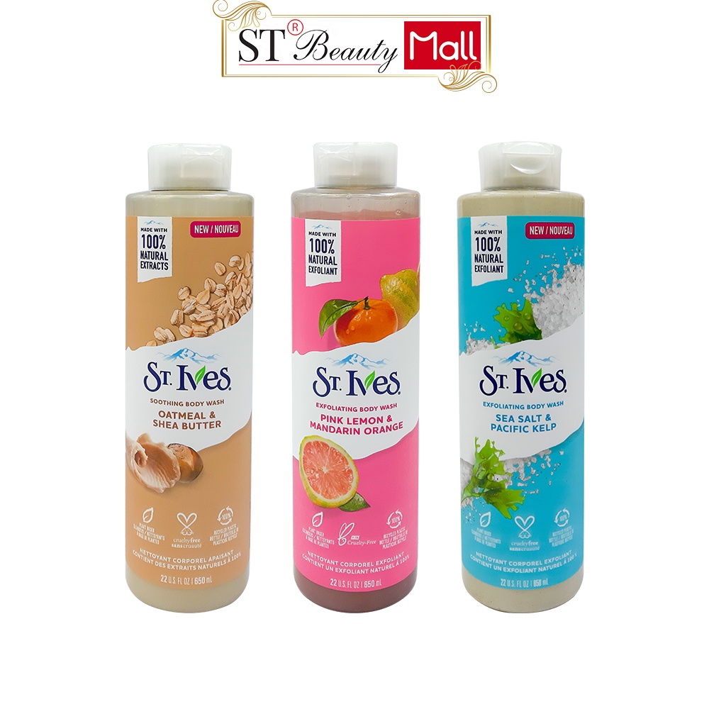 Sữa tắm ST.Ives dưỡng ẩm tẩy tế bào chết và làm chống lão hóa da 650ml Mỹ
