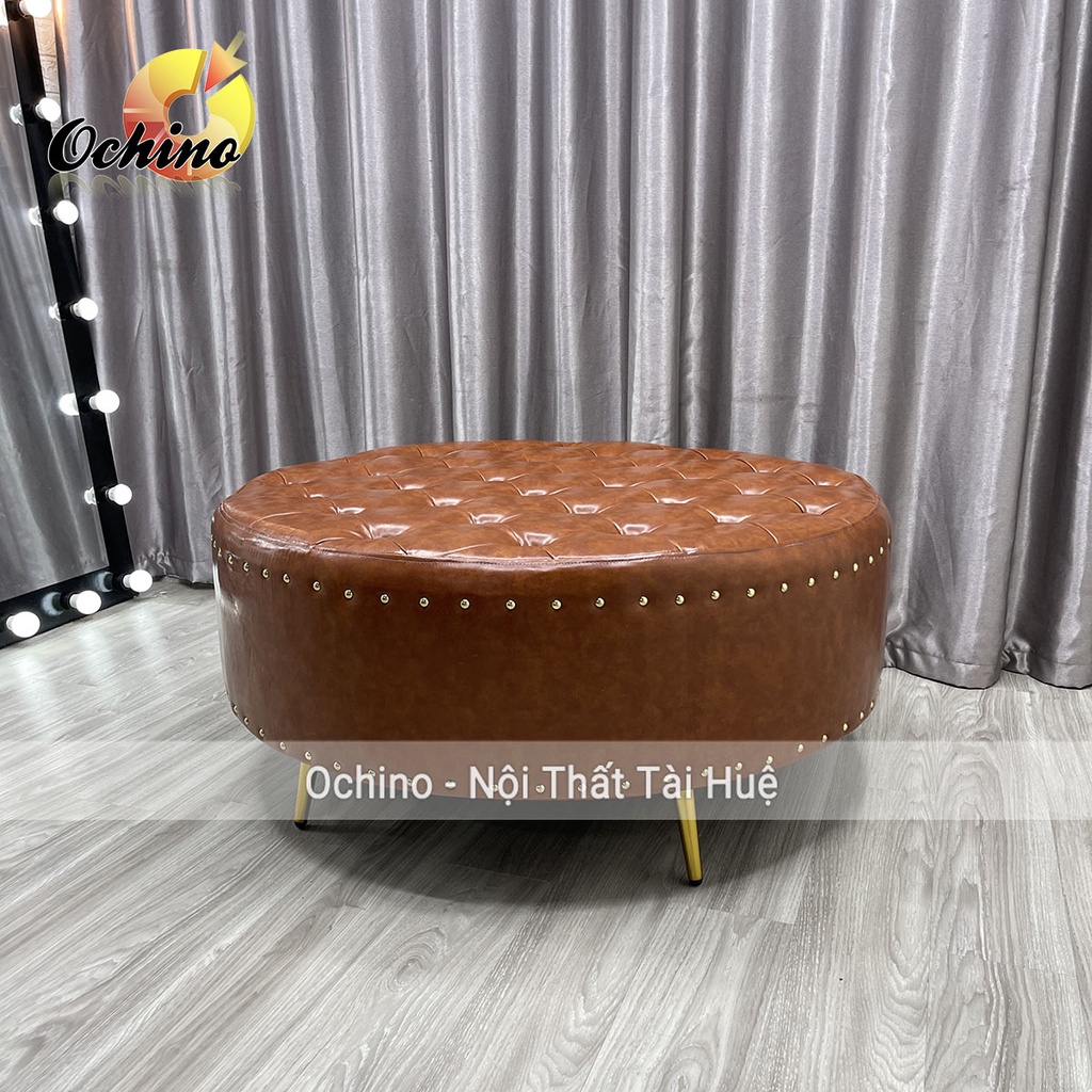 Đôn Tròn Sofa Cho Shop Chân Vàng Sang Chảnh Cao 45 Đk 1M ( Ảnh Thật Shop Chụp)