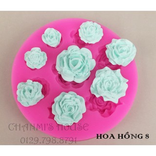 Khuôn 4D silicon- hoa hồng 8