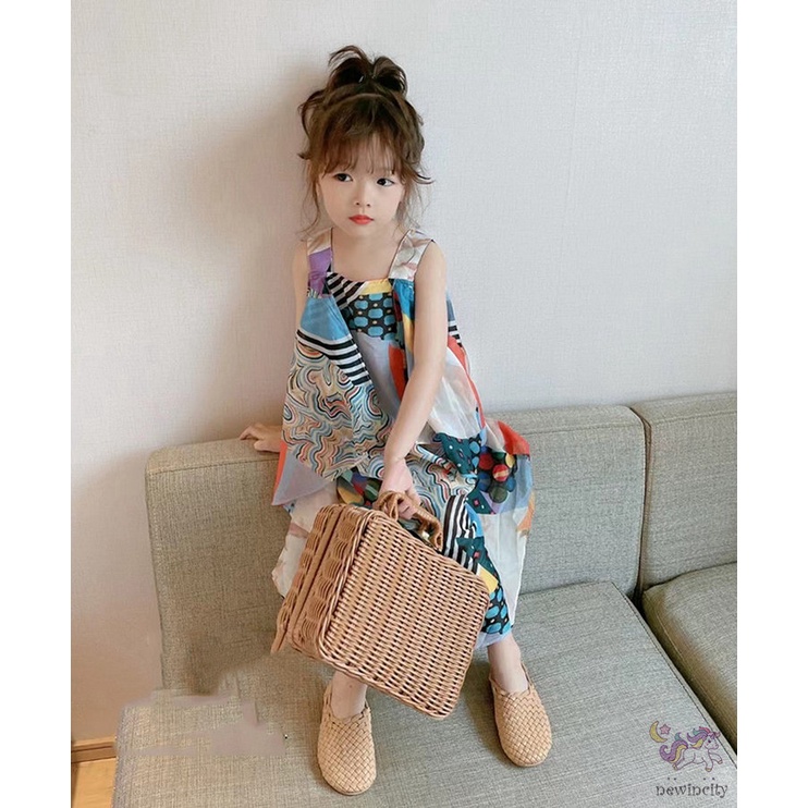 Đầm Sát Nách Đi Biển Phong Cách Bohemian Hàn Quốc Cho Bé Gái