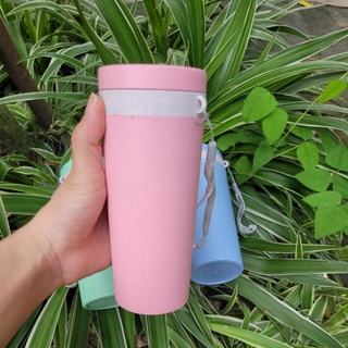 Bình nước lúa mạch có dây quai 350ml màu ngẫu nhiên