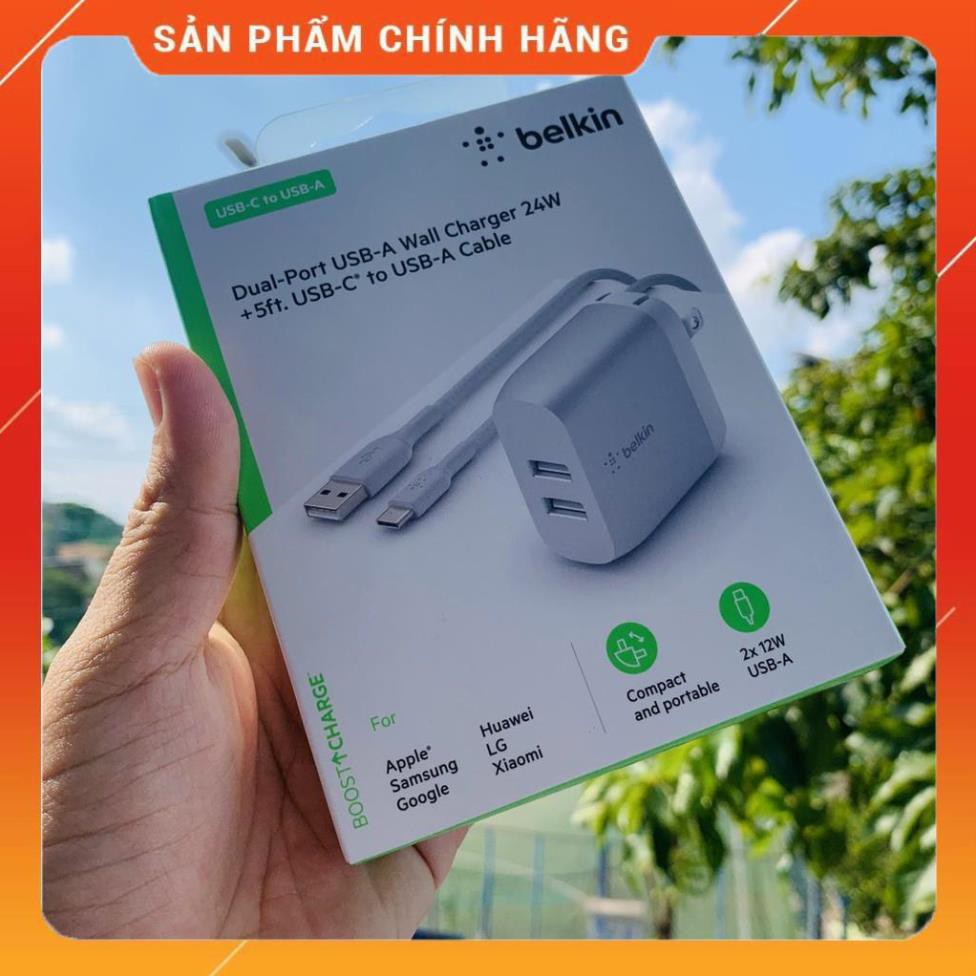 [ Chính hãng ] Sạc cáp Belkin Dual Usb-A to Type C 24w