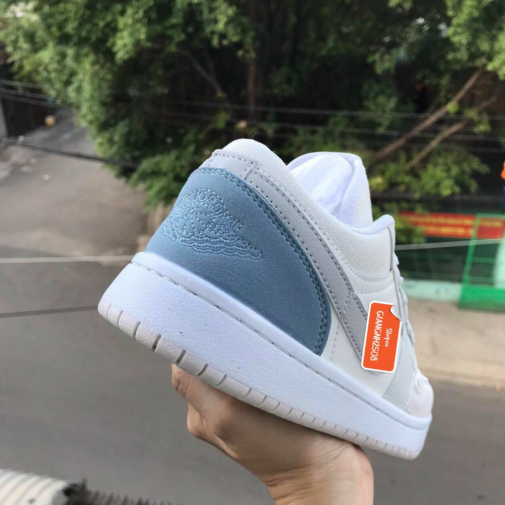 [Mã FAGREEN245 giảm tới 30K đơn 99K] Giày Force trắng xám gót xanh, giày Air Jordan 1 Low Paris | BigBuy360 - bigbuy360.vn