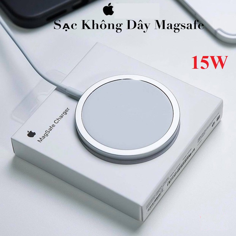 Sạc không dây MagSafe PD 15W cho iPhone và các dòng máy hỗ trợ sạc nhanh không dây chuẩn Qi