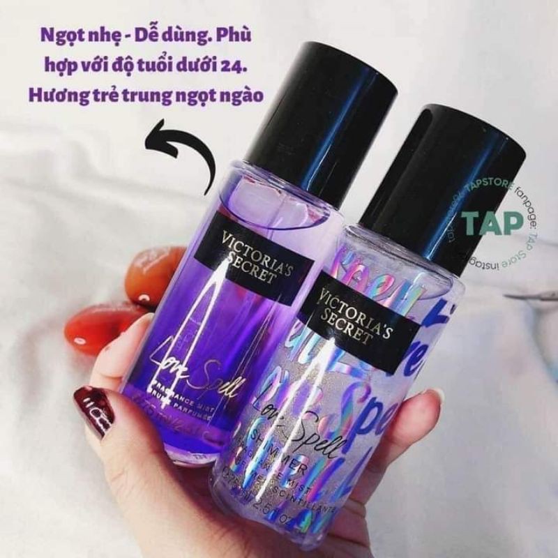 Combo 2 chai xịt thơm toàn thân body mist 75ml, nước hoa nữ thơm lâu | Thế Giới Skin Care