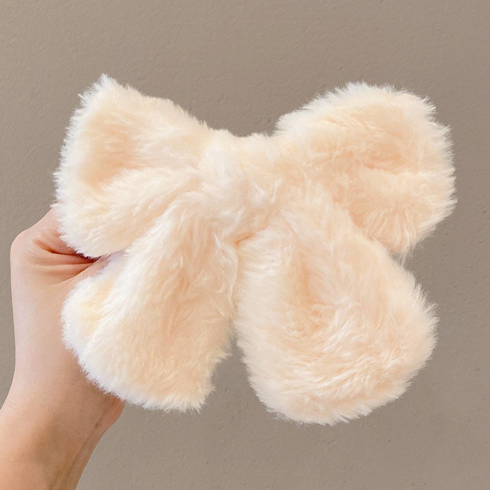 Kẹp Tóc Hình Nơ Lưng Phủ Lông Ngọt Ngào Xinh Xắn Cho Nữ