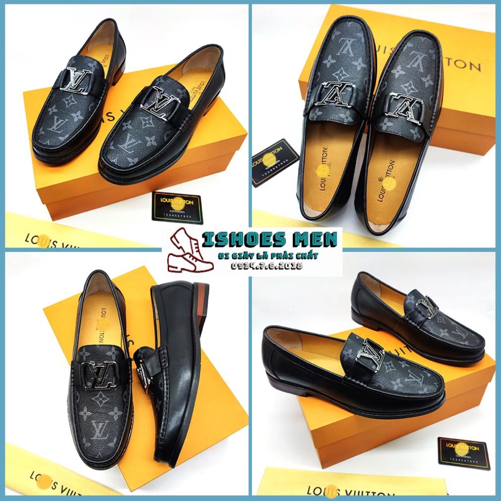 Giày Tây Lười Nam LV, Giày lười Loafer đế phíp LV Thời Trang Da Bò Xịn Cao Cấp Full Box Bảo hành 1 năm 🖕🏻