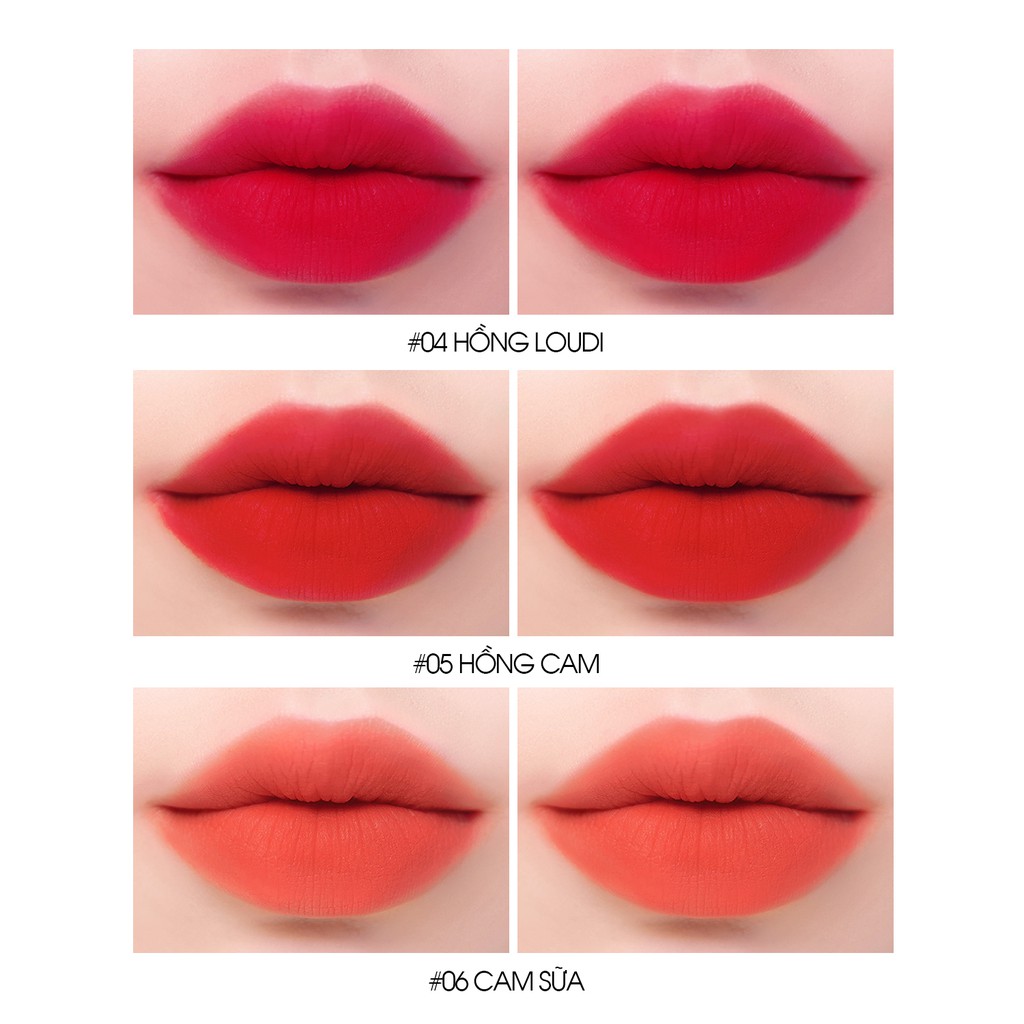 Combo 3 son kem lì Loudi Matte Lipcream 5g chính hãng