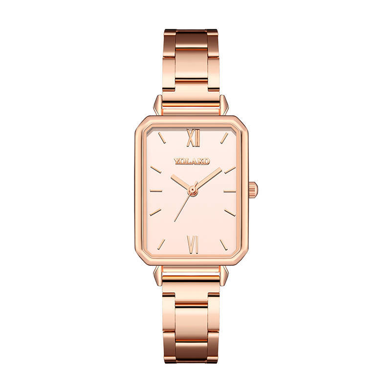 ZOLFA Luxury Rose Gold Stainless Steel Women Watches Fashion Square Ladies Quartz Wristwatch Analog Clocks Womens Wrist Gift Accessories Đồng hồ nữ