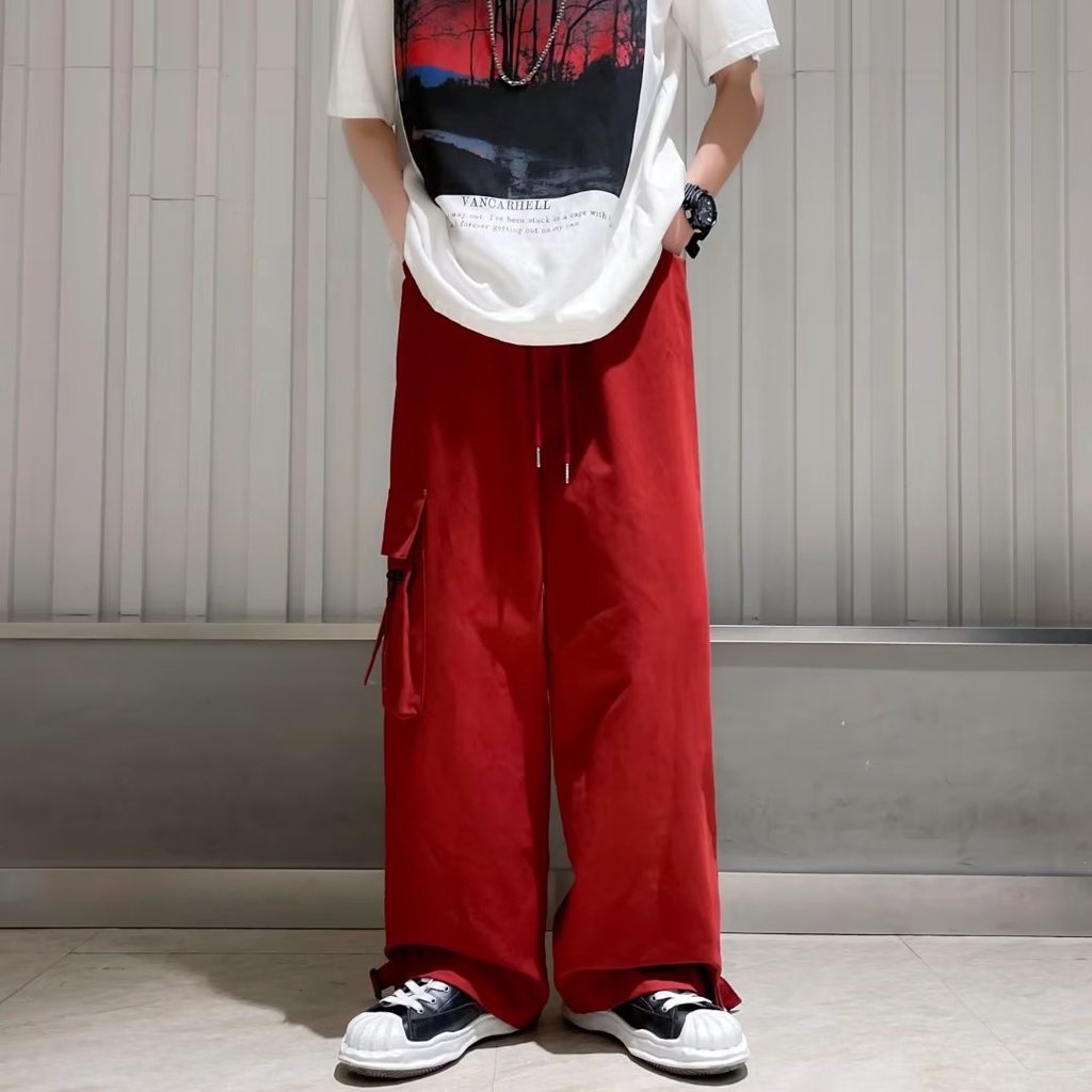 Quần ống rộng Lưng Cao Phong Cách Hip Hop Thời Trang Mùa Hè Cá Tính Cho Nam Và Nữ quần ống suông quần túi hộp nam quần túi hộp quần tây nữ