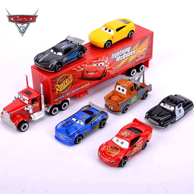 Set 6 chiếc xe hơi và 1 xe tải trong phim hoạt hình Cars 2 đồ chơi xinh xắn cho bé