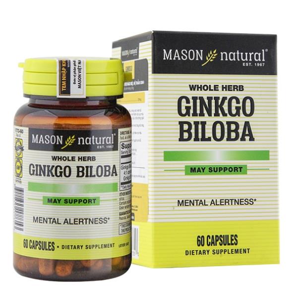 Viên Uống Mason Natural Ginkgo Biloba Hỗ Trợ Chức Năng Bộ Não, Hệ Thần Kinh