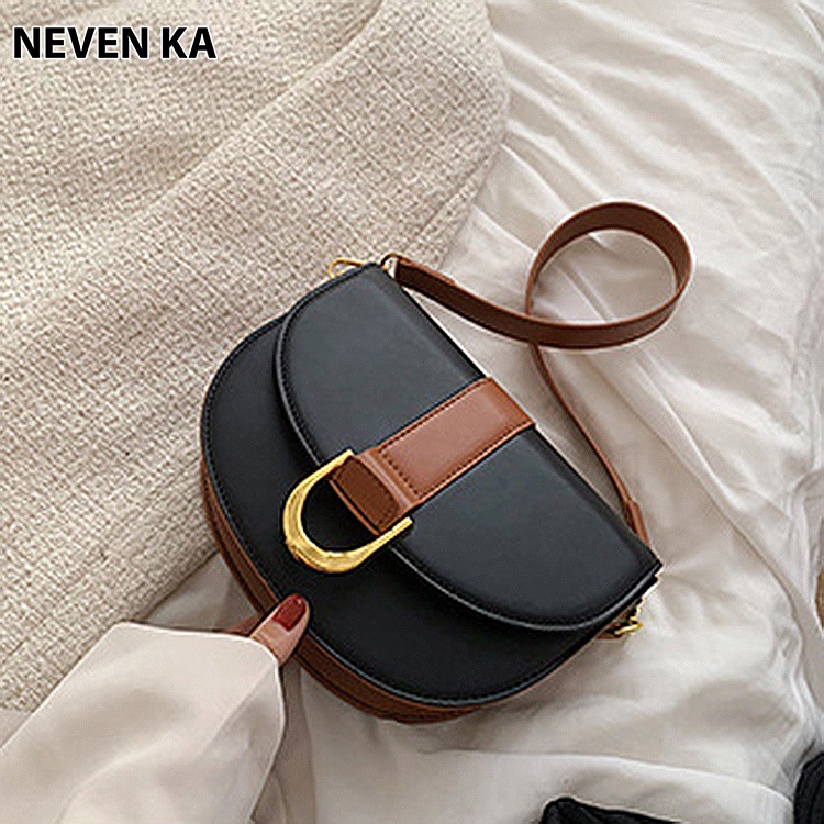 Túi Đeo Vai Đeo Chéo Dáng Bầu Khóa Chữ D Phong Cách Trẻ Trung Năng Động NEVENKA N0391