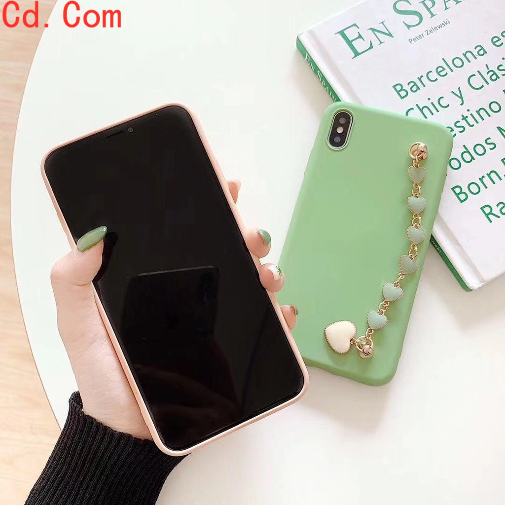 Ốp Điện Thoại Tpu Mềm Có Vòng Đeo Tay Hình Trái Tim Cho Oppo A37 A57 A59 A71 A83 A3S A5S A93 A53 A15 A52 A92 A5 A9 2020 F5 F7 F9 F11