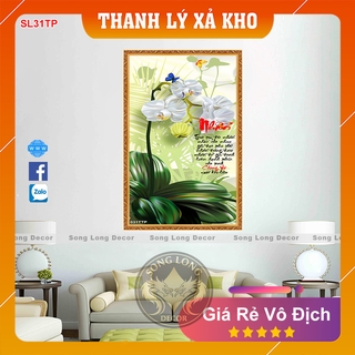 Tranh Dán Tường Chữ Nhẫn- SL31TP- Tranh 3d Thư Pháp - Song Long Decor