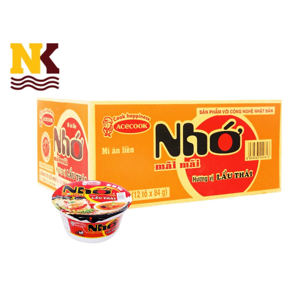Mì tô nhớ lẩu thái 84g x 12 tô | BigBuy360 - bigbuy360.vn