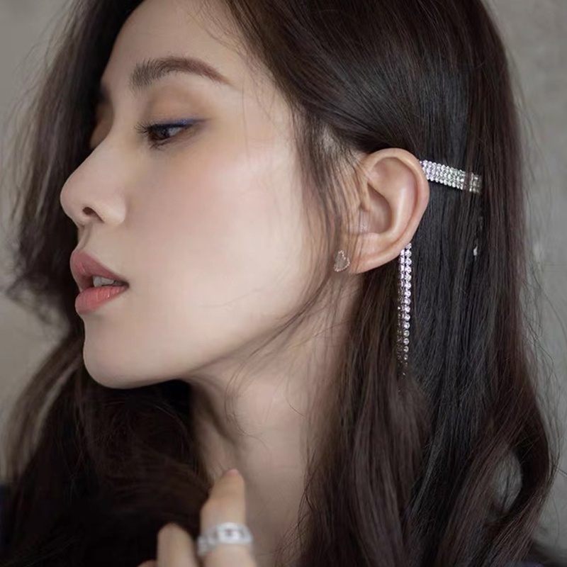 Kẹp Tóc Tua Rua Dài Đính Đá Chống Trượt Hóa Trang