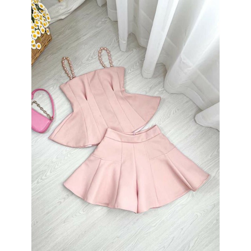 Set áo dây cườm váy xoè