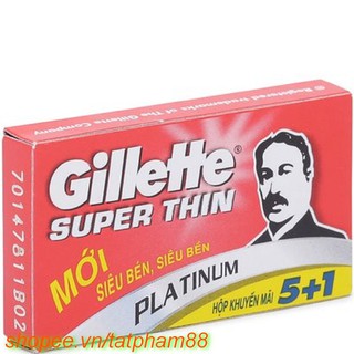 Hộp 06 lưỡi lam Gillette Super Thin, Chính Hãng.