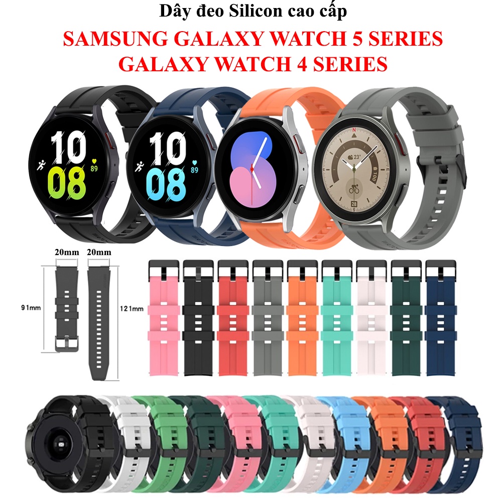 Dây đeo Silicon cao cấp thời trang Samsung Galaxy Watch 6,Galaxy Watch 5,Galaxy Watch 4