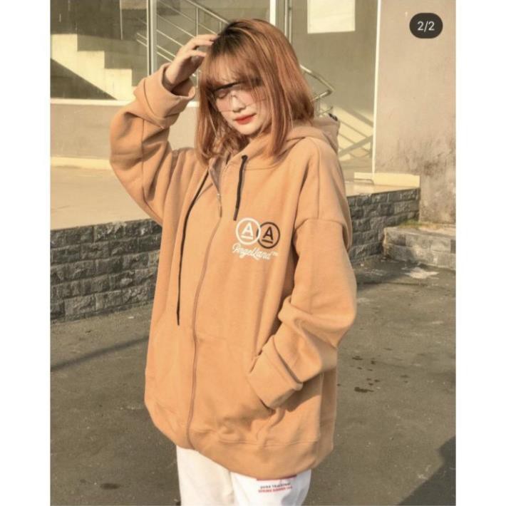 Áo khoác hoodie Chống Nắng cho nam nữ in hình Angle Land, unisex form rộng có dây kéo ulzzang XUKA SHOP