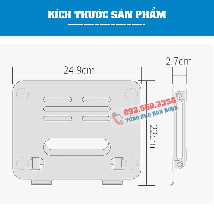 Giá đỡ laptop tablet bằng nhôm P43 / P43S 11 - 17.3 Inch - Đế tản nhiệt nâng Macbook - máy tính bảng - Ipad