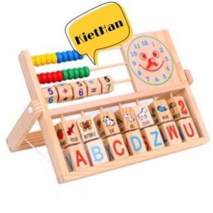 Đồ chơi gỗ kệ chữ A giúp bé học chữ cái tiếng Anh và phép tính tiện dụng