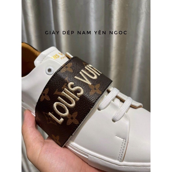 Giày thể thao louis vuton siêu cấõõ giày lười slipon LV trắng quai vát Full Bill Full box }
