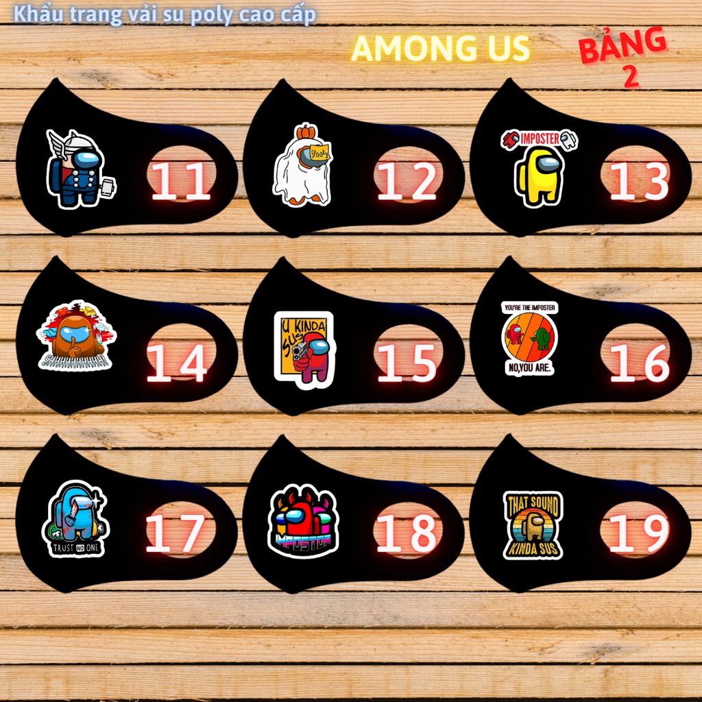 (45 MẪU) 1 cái khẩu trang vải Among Us - MÀU ĐEN | BigBuy360 - bigbuy360.vn