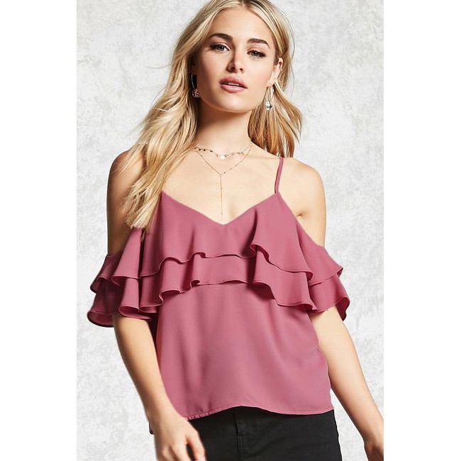 Áo Trễ Vai Open Ruffle Top F21