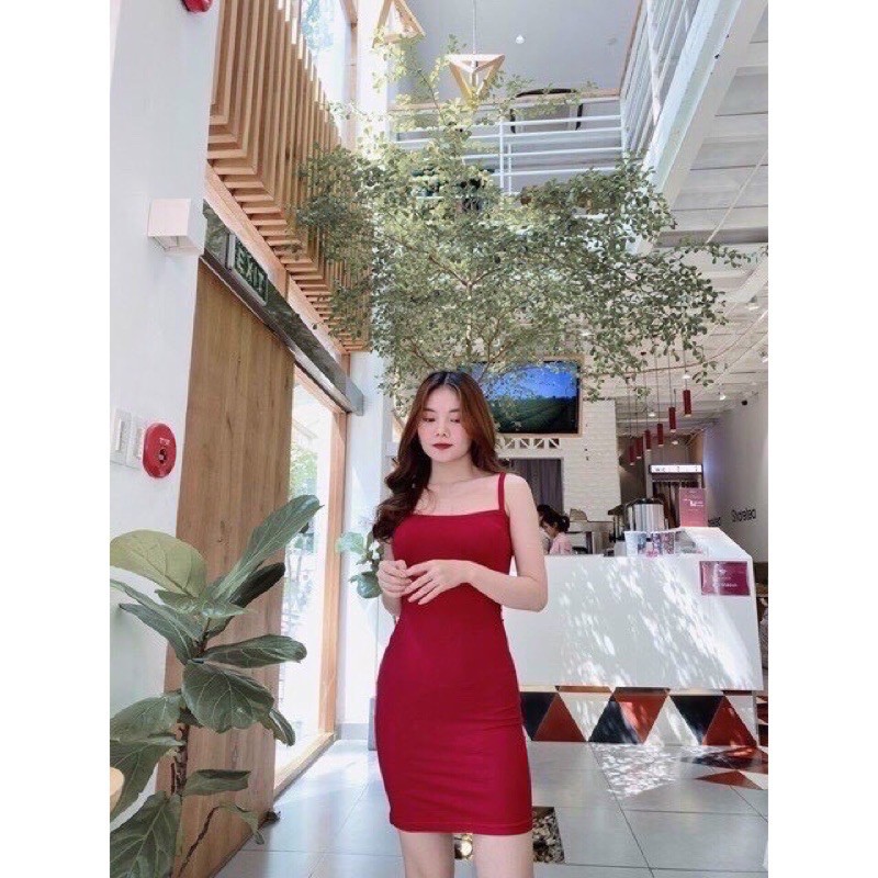 Váy đầm body 2 dây nhúng eo __ vải xịn mặc vào xinh, tôn dáng | BigBuy360 - bigbuy360.vn