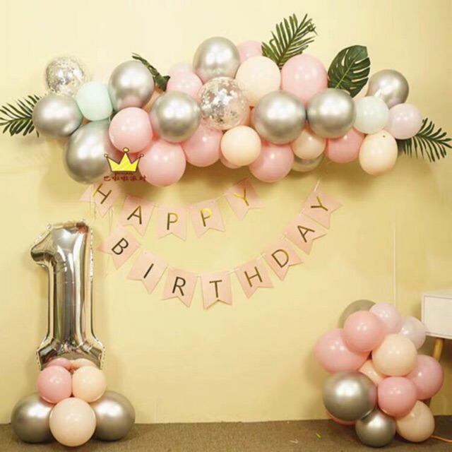 Bóng trang trí sinh nhật màu paster