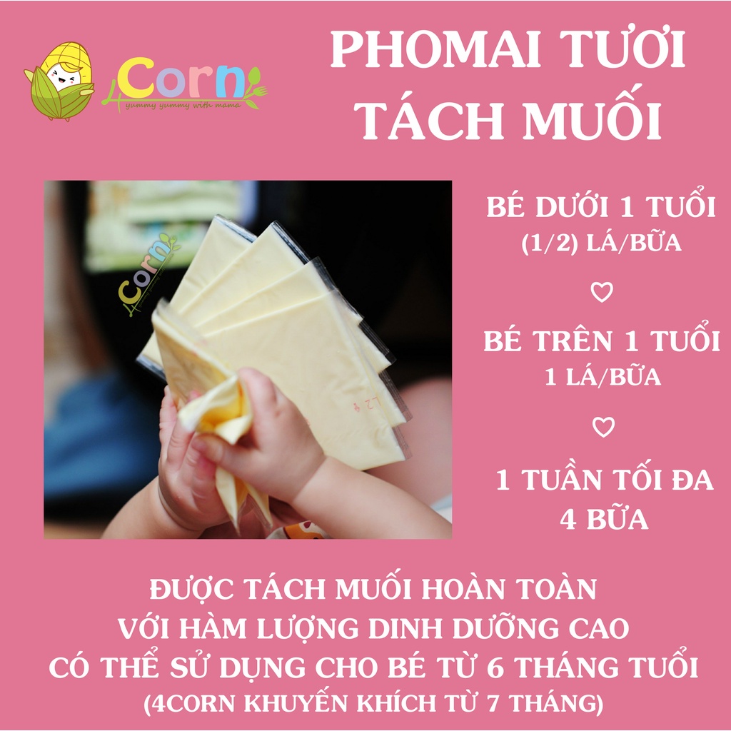 [Hàng air kèm gel lạnh] Phomai tách muối hữu cơ Hàn Quốc - Cho bé 6m+