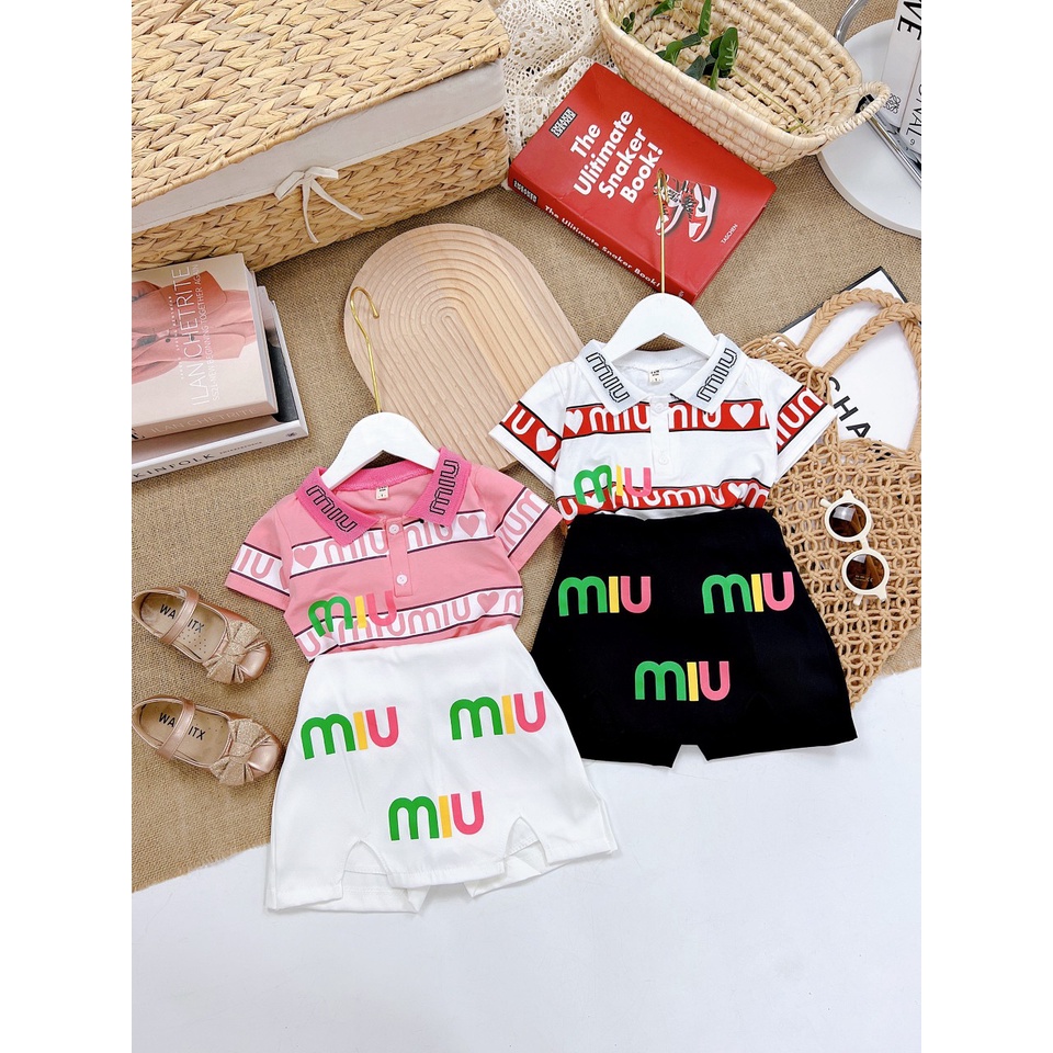 Set  BỘ polo miu miu cho bé