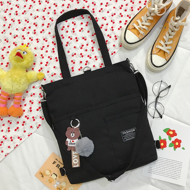 Túi đeo chéo canvas cute túi vải xách tay học sinh nữ đẹp phong cách Hàn Quốc MEOW STORE TX03