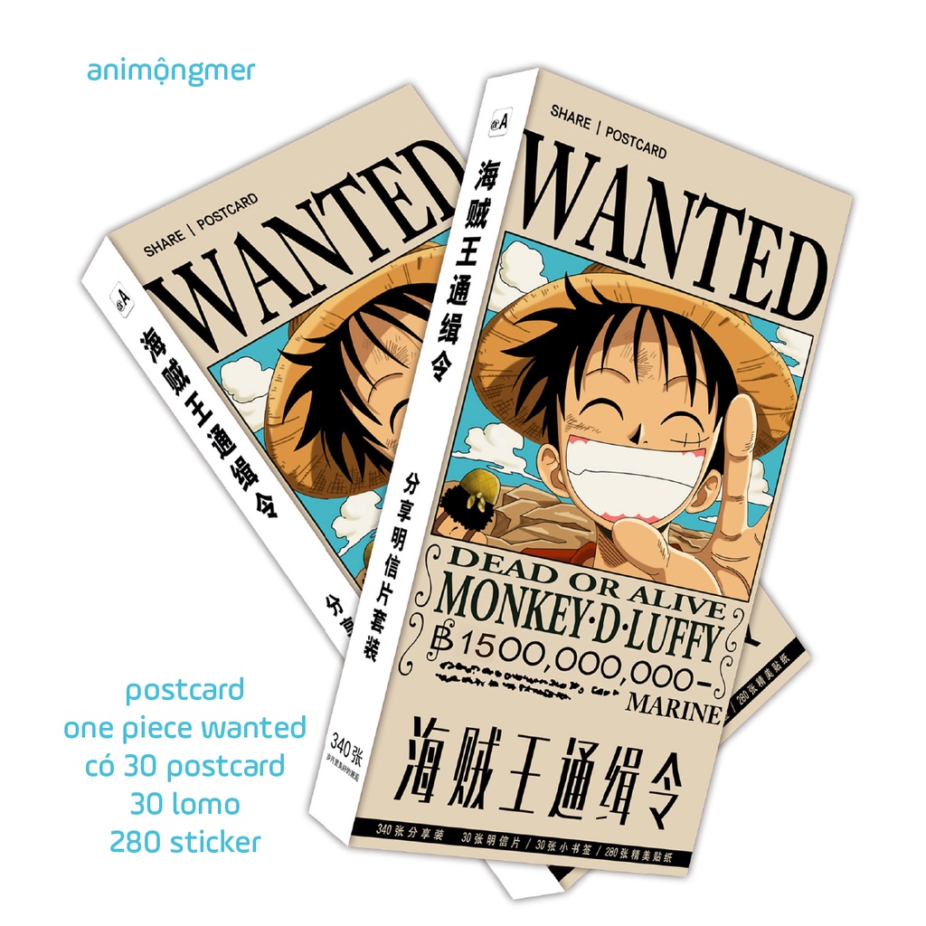 bưu thiếp đảo hải tặc one piece wanted
