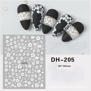 Sticker nail hoa trắng dán móng các mẫu