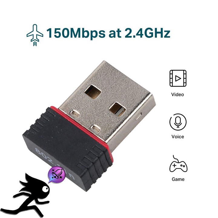 USB THU WIFI DÀNH CHO MÁY TÍNH BÀN, LAPTOP HỎNG CARD WIFI