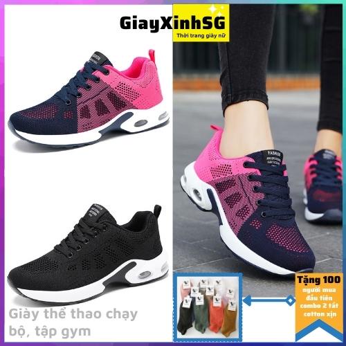 Giày chạy bộ nữ,giày tập gym cao cấp phong cách hàn quốc, tặng kèm vớ cotton cực sịn