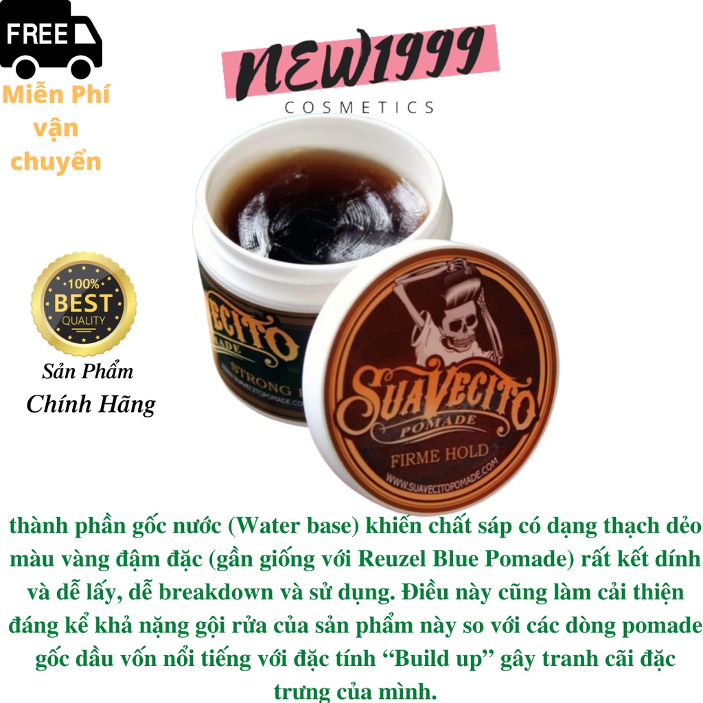 Sáp vuốt tóc Suavecito Firme Hold Pomade siêu cứng giữ nếp