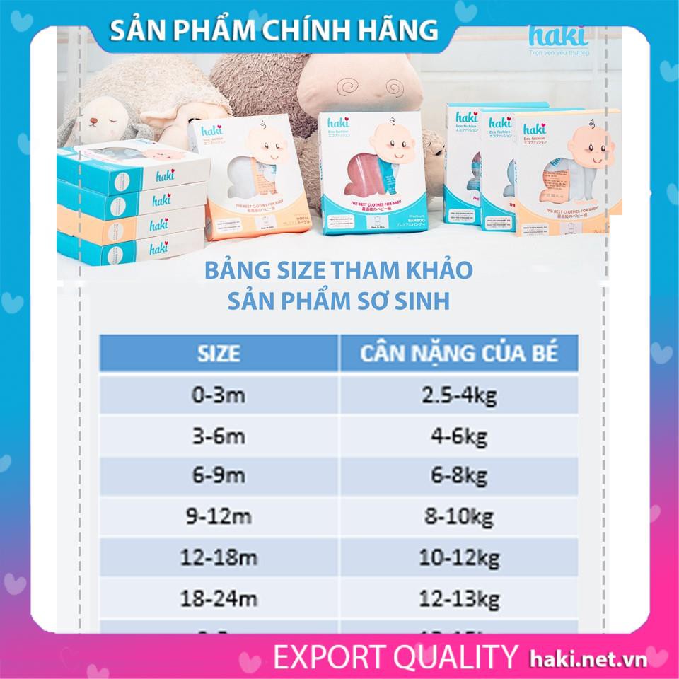 Bộ quần áo cộc tay cài giữa cho bé vải sợi tre (Bamboo) cao cấp HAKI BB001