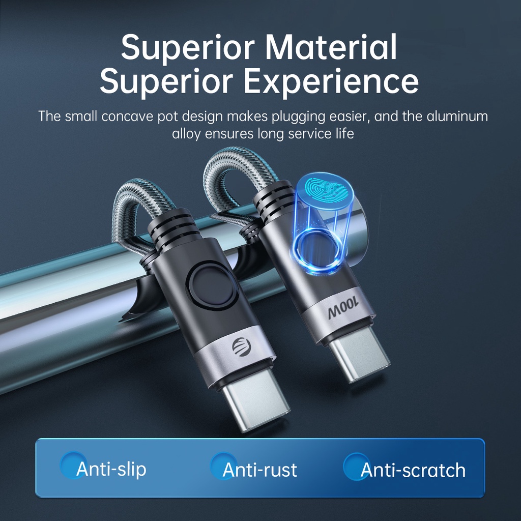 Dây sạc nhanh ORICO USB C sang cổng Type C PD100W thích hợp cho laptop macbook Huawei Xiaomi